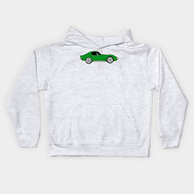 Elkhart Green C3 Corvette Kids Hoodie by ally1021